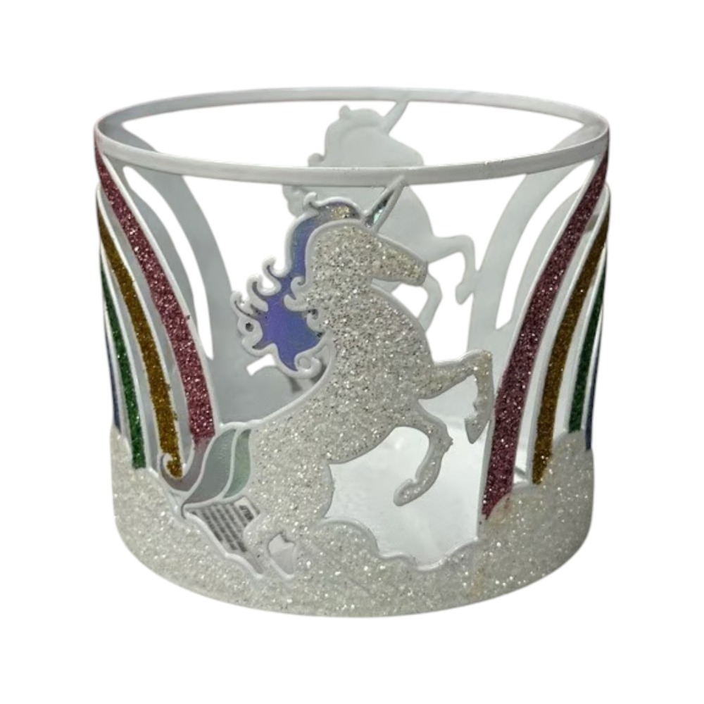 Bath & Body Works Candle Holder Unisex OS White Rainbow Unicorn 3 Wick